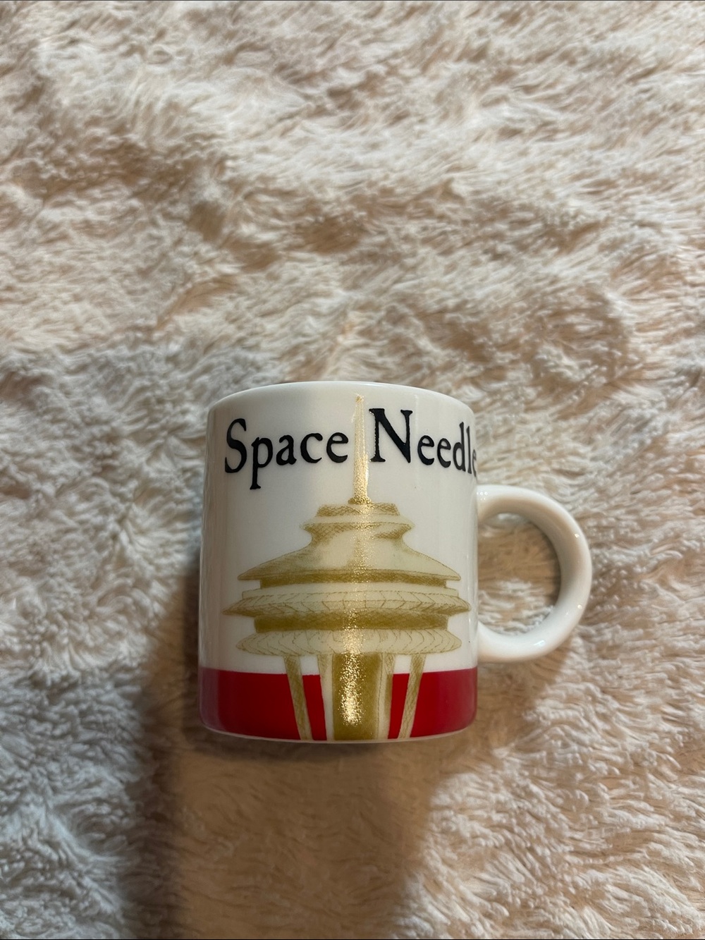 Space Needle Gold & White Ceramic  espresso mug